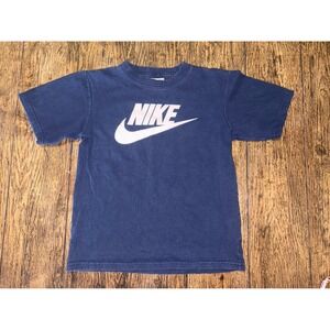 Vintage nike boys tshirt swoosh navy size 7